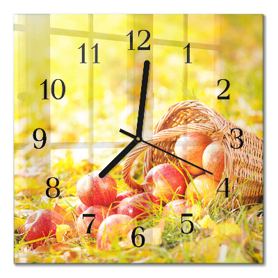 Square wall clock Apples