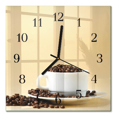 Glass clock square Coffee