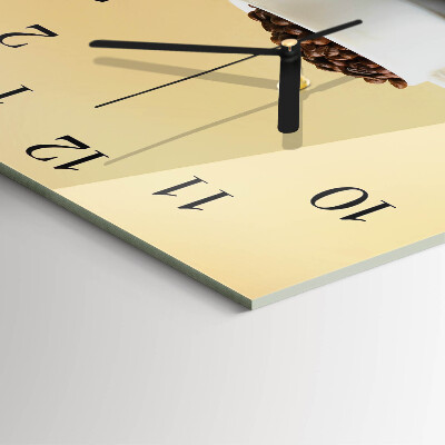 Glass clock square Coffee