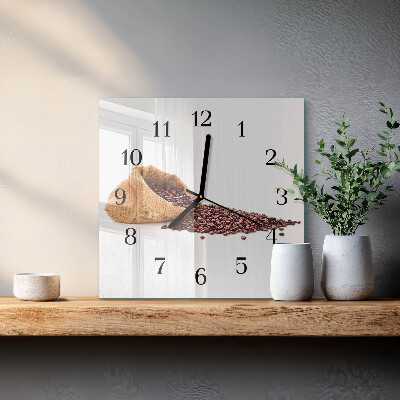 Square wall clock Coffee beans