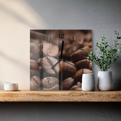 Square kitchen clock Coffee beans