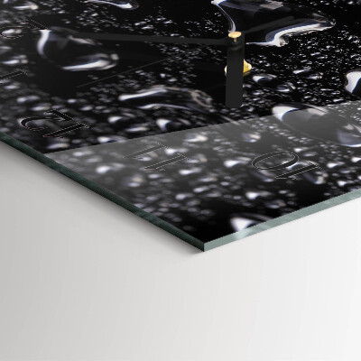 Glass wall clock square Drops