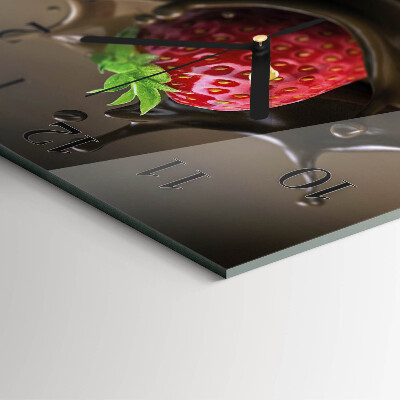 Glass wall clock square Chocolate