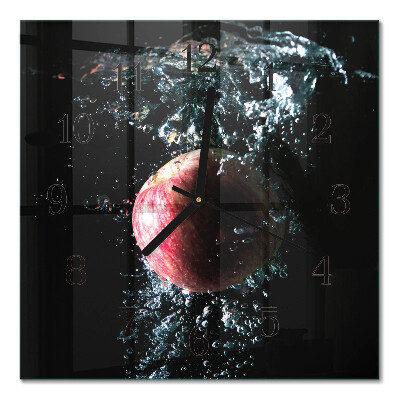 Glass clock square Apple