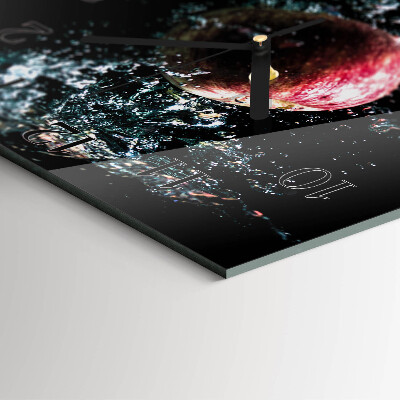 Glass clock square Apple