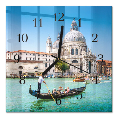Glass wall clock square Venice
