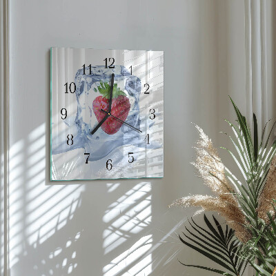 Square wall clock Strawberry ice cream