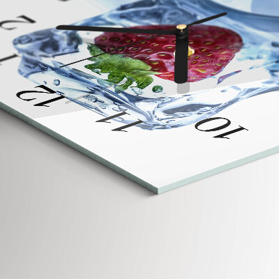 Square wall clock Strawberry ice cream