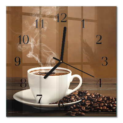 Square kitchen clock Coffee