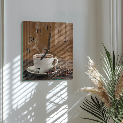 Square kitchen clock Coffee