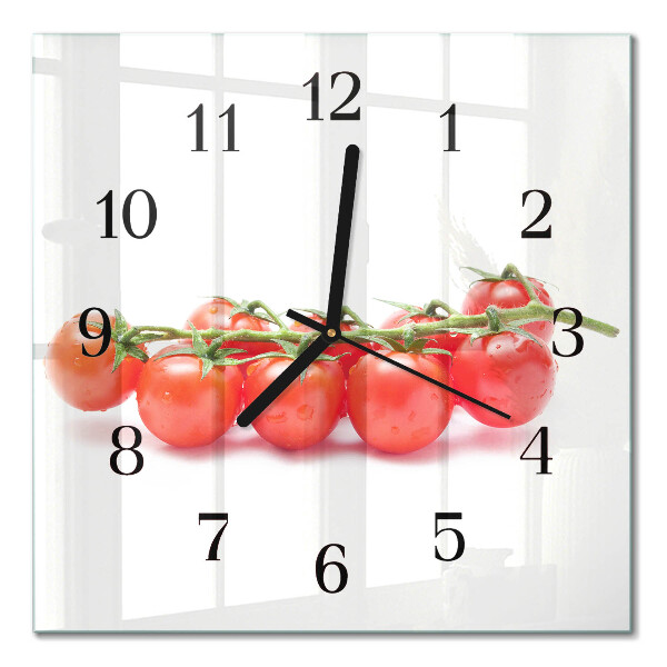 Square kitchen clock Tomatoes