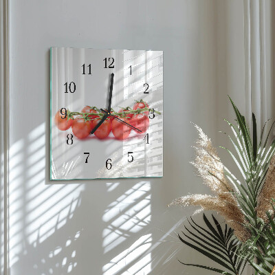Square kitchen clock Tomatoes