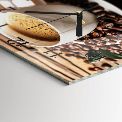 Glass wall clock square Coffee