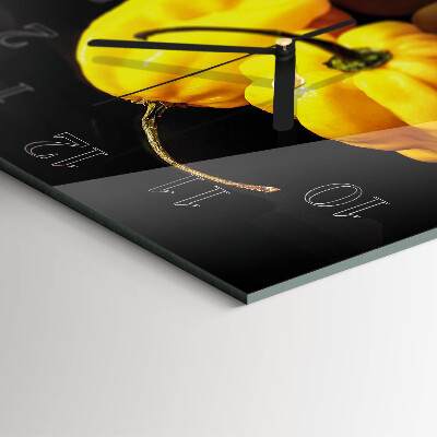 Glass clock square Pepper