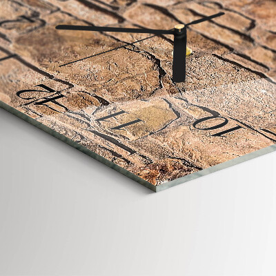 Glass clock square Stones