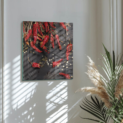 Square kitchen clock Chili peppers