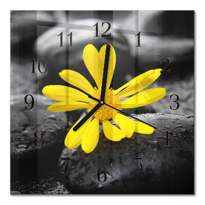 Square kitchen clock Flower