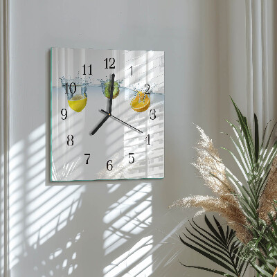 Glass wall clock square Kiwi