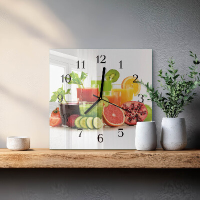 Glass clock square Juices