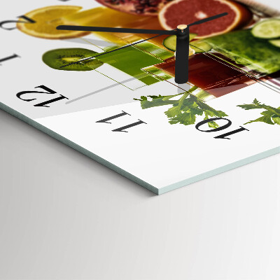 Glass clock square Juices