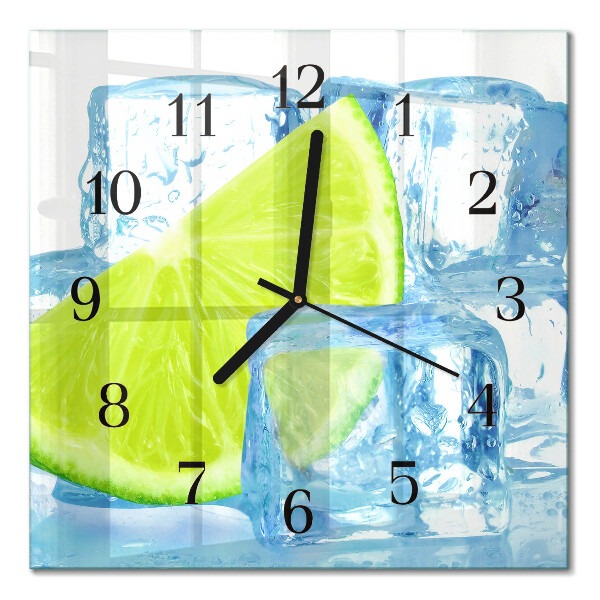 Square kitchen clock Lime ice
