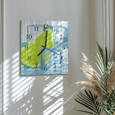 Square kitchen clock Lime ice