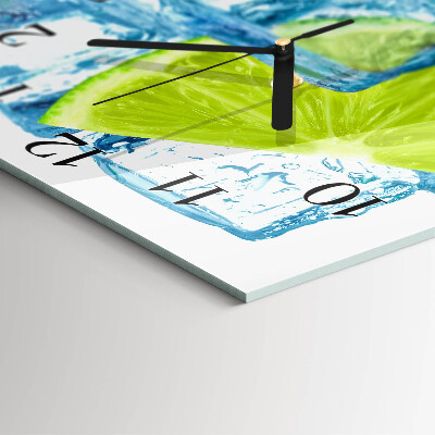 Square kitchen clock Lime ice