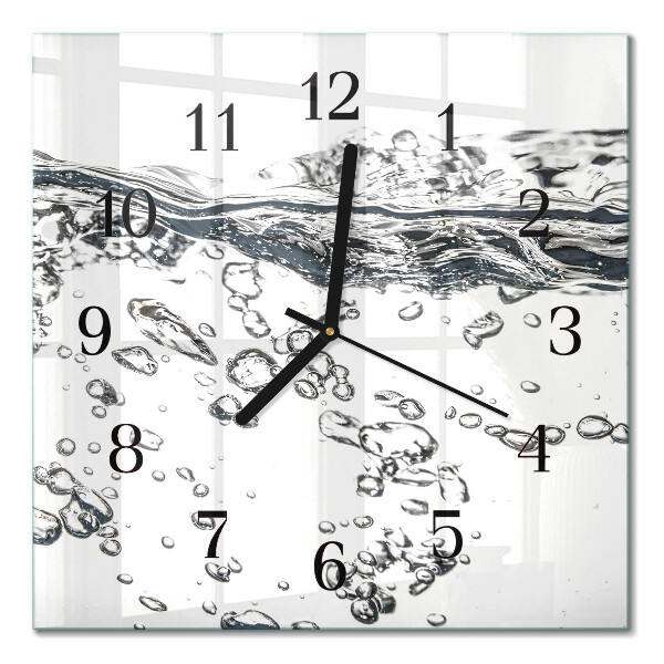 Glass wall clock square Water