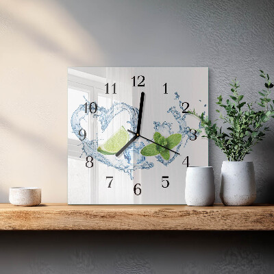 Square kitchen clock Mint