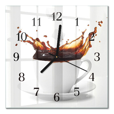 Square wall clock Coffee