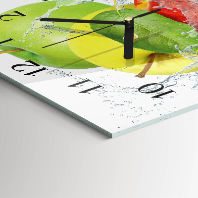 Glass wall clock square Apple