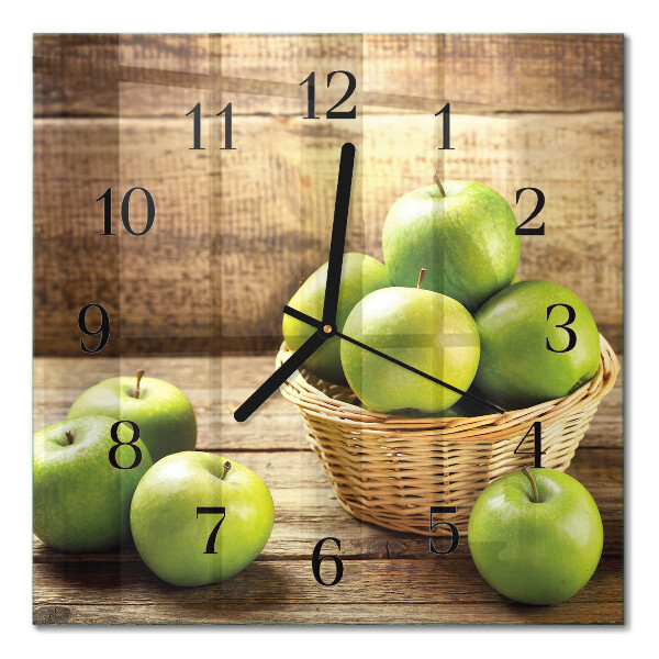 Glass clock square Apple