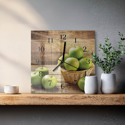 Glass clock square Apple