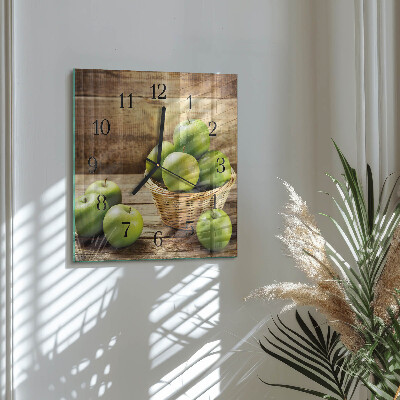 Glass clock square Apple