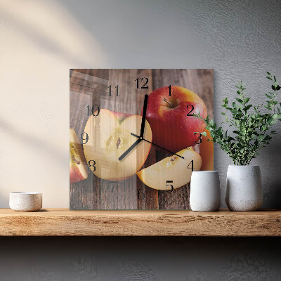 Glass wall clock square Apple