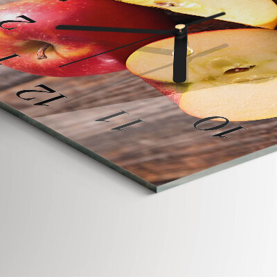 Glass wall clock square Apple
