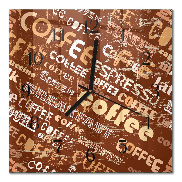 Square kitchen clock Coffee