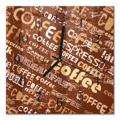 Square kitchen clock Coffee