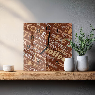 Square kitchen clock Coffee