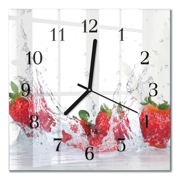 Square kitchen clock Strawberry