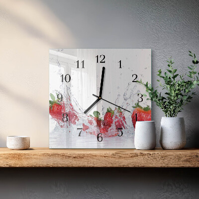 Square kitchen clock Strawberry