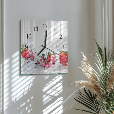 Square kitchen clock Strawberry