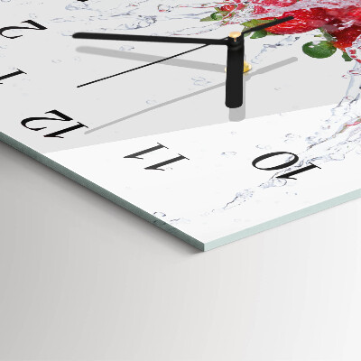 Square kitchen clock Strawberry