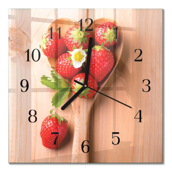 Square wall clock Strawberry