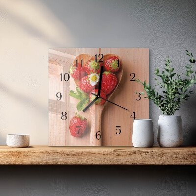 Square wall clock Strawberry