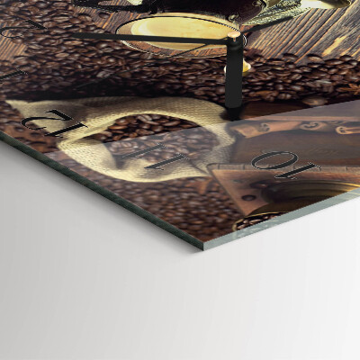 Glass wall clock square Coffee