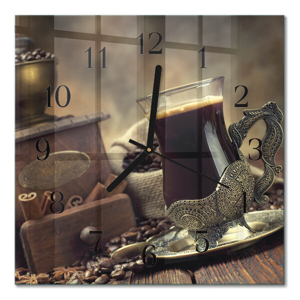Square kitchen clock Coffee