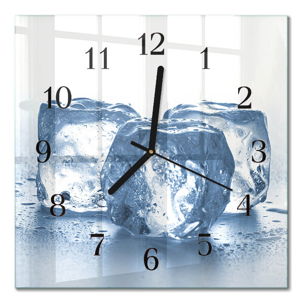 Glass clock square Ice