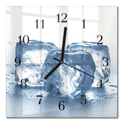 Glass clock square Ice