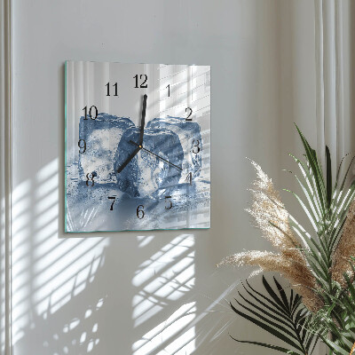 Glass clock square Ice
